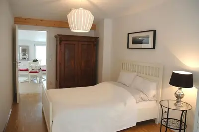 Ein Bett oder Betten in einem Zimmer der Unterkunft Wohnen am Waldrand