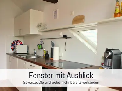 Küche/Küchenzeile in der Unterkunft SEEZEIT Ferienwohnung an der Zinnmanufaktur