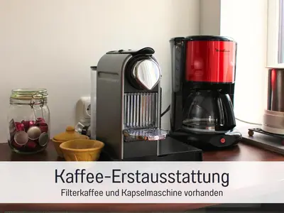 Kaffee-/Teezubehör in der Unterkunft SEEZEIT Ferienwohnung an der Zinnmanufaktur