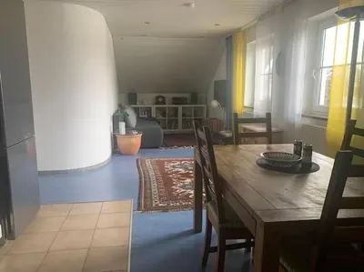 Ein Sitzbereich in der Unterkunft Stilvolles Apartment bei Augsburg