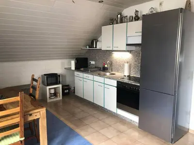Küche/Küchenzeile in der Unterkunft Stilvolles Apartment bei Augsburg