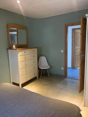 Ein Bett oder Betten in einem Zimmer der Unterkunft Stilvolles Apartment bei Augsburg