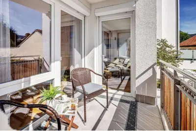 Ein Balkon oder eine Terrasse in der Unterkunft Zugspitze Apartment