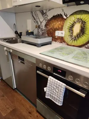 Küche/Küchenzeile in der Unterkunft Ferienwohnung Apartment modern, bis 4 Personen, Altstadt fußläufig