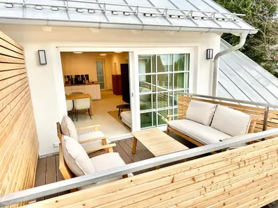 Ein Sitzbereich in der Unterkunft MAVIE Living in Breitbrunn am Ammersee