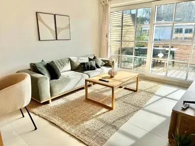 Ein Sitzbereich in der Unterkunft MAVIE Living in Breitbrunn am Ammersee