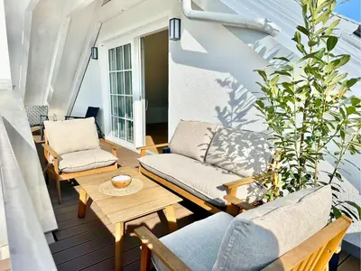 Ein Sitzbereich in der Unterkunft MAVIE Living in Breitbrunn am Ammersee