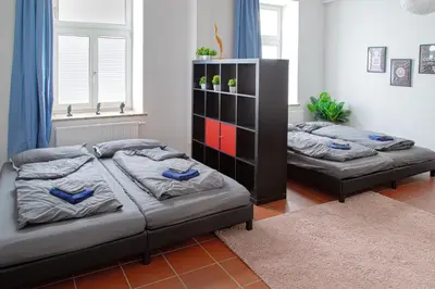 Ein Bett oder Betten in einem Zimmer der Unterkunft Stilvolle, moderne Wohnung, im Herzen von München, nahe Isar