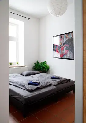 Ein Bett oder Betten in einem Zimmer der Unterkunft Stilvolle, moderne Wohnung, im Herzen von München, nahe Isar