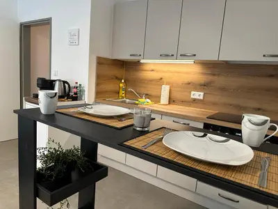 Küche/Küchenzeile in der Unterkunft modernes Apartment in guter Lage