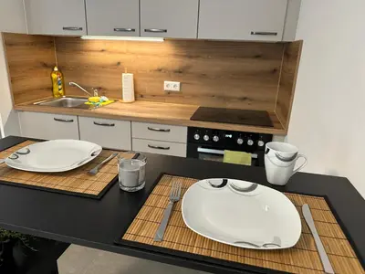 Küche/Küchenzeile in der Unterkunft modernes Apartment in guter Lage