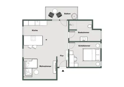 Grundriss der Unterkunft Modernes Apartment in Langenbach bei München, nahe Flughafen München