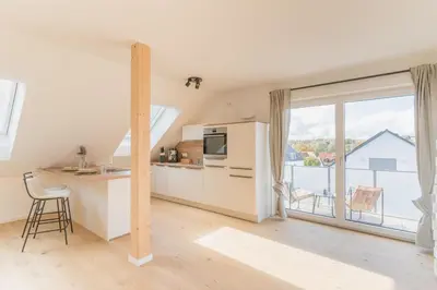 Küche/Küchenzeile in der Unterkunft Modernes Apartment in Langenbach bei München, nahe Flughafen München