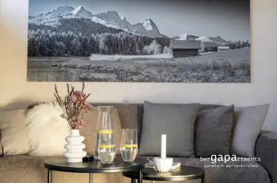 Ein Sitzbereich in der Unterkunft BergVibes