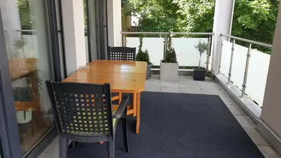 Ein Balkon oder eine Terrasse in der Unterkunft Ferienwohnung Kolpingstraße