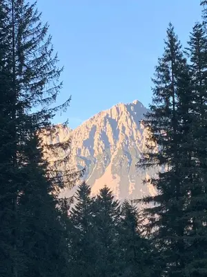 Ein allgemeiner Bergblick oder ein Berglick von der Ferienwohnung aus