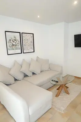 Ein Sitzbereich in der Unterkunft City-Apartment mit Garten & Garage