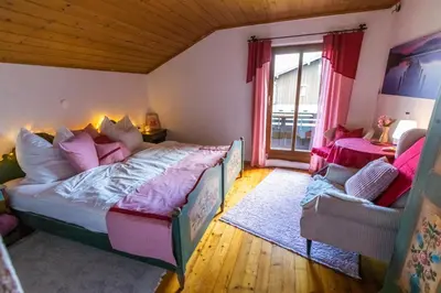 Ein Bett oder Betten in einem Zimmer der Unterkunft Naturpension Rottau