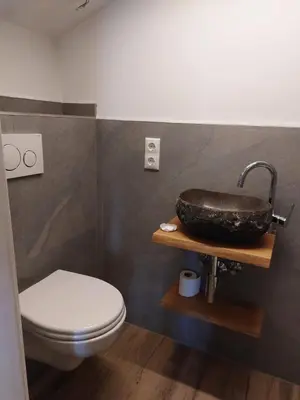 Ein Badezimmer in der Unterkunft Naturpension Rottau