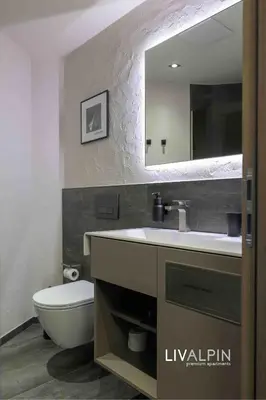 Ein Badezimmer in der Unterkunft LIVALPIN Suite