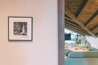 Ein Sitzbereich in der Unterkunft LIVALPIN Chalet - with private Sauna & Whirlpool