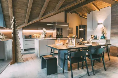 Küche/Küchenzeile in der Unterkunft LIVALPIN Residence - with private Sauna & Whirlpool