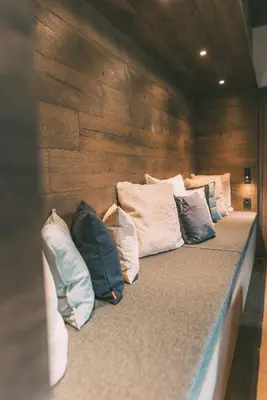 Ein Sitzbereich in der Unterkunft LIVALPIN Residence - with private Sauna & Whirlpool