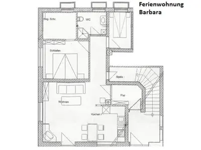 Grundriss der Unterkunft Ferienwohnung Barbara