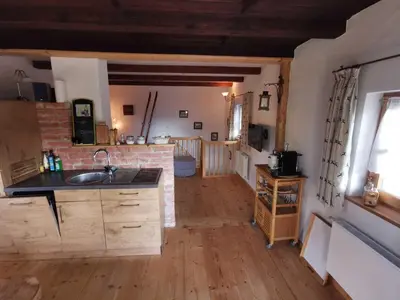 Küche/Küchenzeile in der Unterkunft Almhütte Schliersee