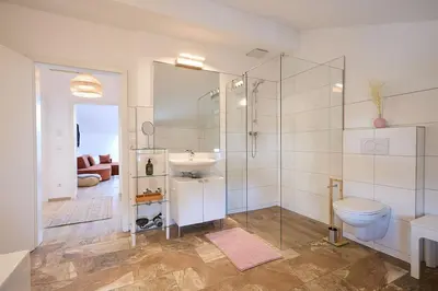 Ein Badezimmer in der Unterkunft Ferienwohnung zum Hochgarten