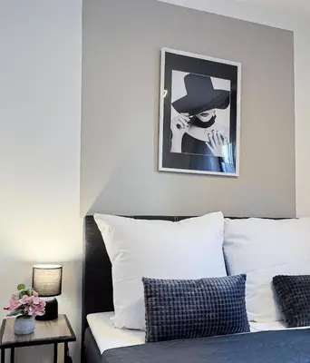Ein Sitzbereich in der Unterkunft Charmantes 3-Zi-Apartment am Schlössle in Lechhausen-Garage-Balkon-Küche-Smart TV