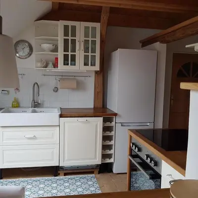 Küche/Küchenzeile in der Unterkunft Ferienwohnung 1880