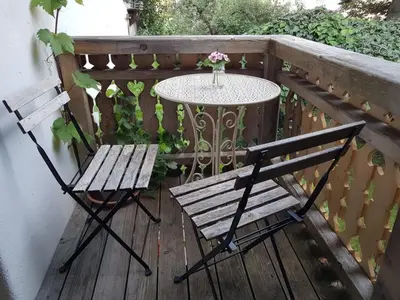 Ein Balkon oder eine Terrasse in der Unterkunft Ferienwohnung 1880