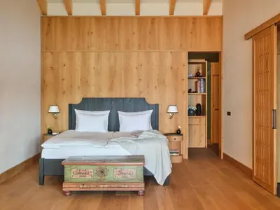 Ein Bett oder Betten in einem Zimmer der Unterkunft Chiemgauhof Lakeside Retreat