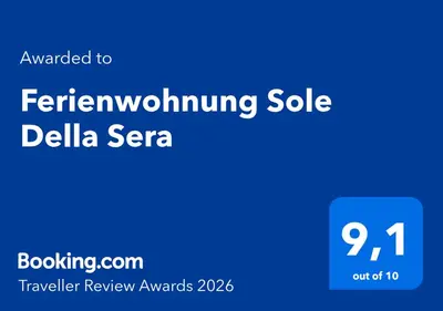 Ein Zertifikat, Auszeichnung, Logo oder anderes Dokument, das in der Unterkunft Ferienwohnung Sole Della Sera ausgestellt ist