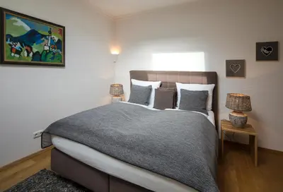 Ein Bett oder Betten in einem Zimmer der Unterkunft Haus Sibylle