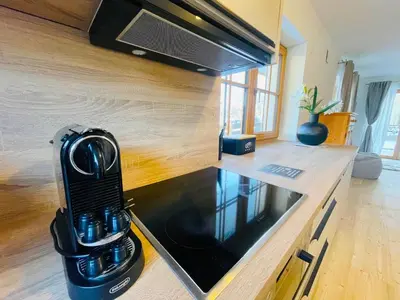 Küche/Küchenzeile in der Unterkunft Ferienwohnung 'Breitenstein' am Schliersee