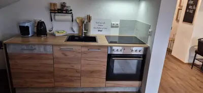 Küche/Küchenzeile in der Unterkunft Ferienwohnung SEElig