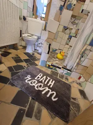 Ein Badezimmer in der Unterkunft Ferienwohnung beim Maler Gandi