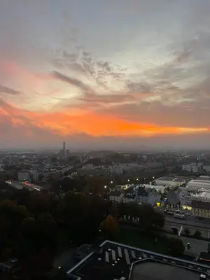 Blick auf den Sonnenuntergang/Sonnenaufgang von der Ferienwohnung aus oder aus der Nähe