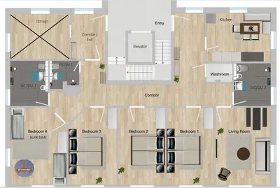 Grundriss der Unterkunft LTA Apartment München Süd No3 Friends & Family