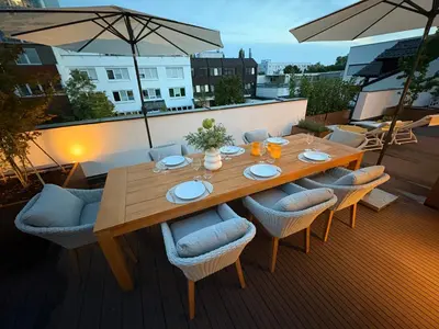 Ein Sitzbereich in der Unterkunft Munich Penthouse with Kitchen, Roofgarden and Parking