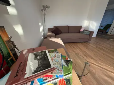 Ein Sitzbereich in der Unterkunft Ferienhaus Alpspitze