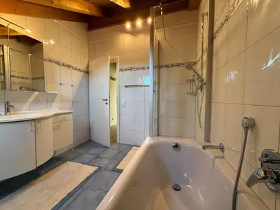 Ein Badezimmer in der Unterkunft Ferienhaus Alpspitze