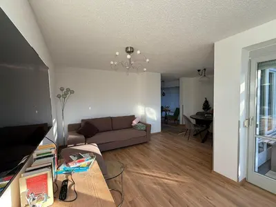 Ein Sitzbereich in der Unterkunft Ferienhaus Alpspitze