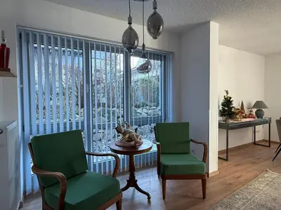 Ein Sitzbereich in der Unterkunft Ferienhaus Alpspitze