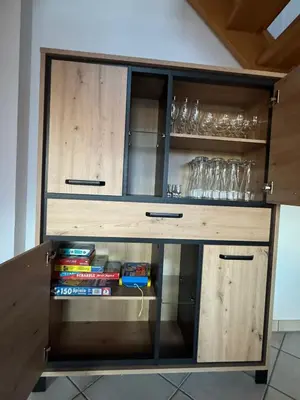 Küche/Küchenzeile in der Unterkunft 5-Seen-Loft mit 4-6 Schlafplätzen, Ferienwohnung Nähe Ammersee
