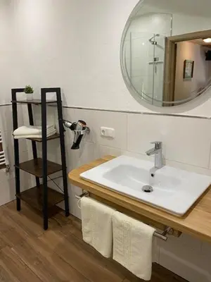 Ein Badezimmer in der Unterkunft Waldgasthof Pension Baodwirt