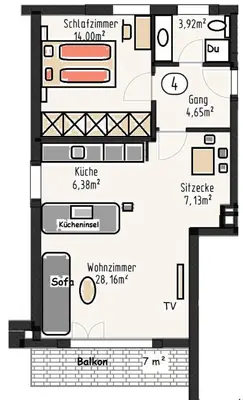 Grundriss der Unterkunft tiefkar8 