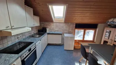 Küche/Küchenzeile in der Unterkunft Ferienwohnung am Marienbrunnen